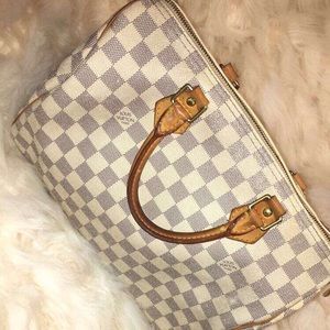 Authentic Louis Vuitton Speedy 30 Damier Azur